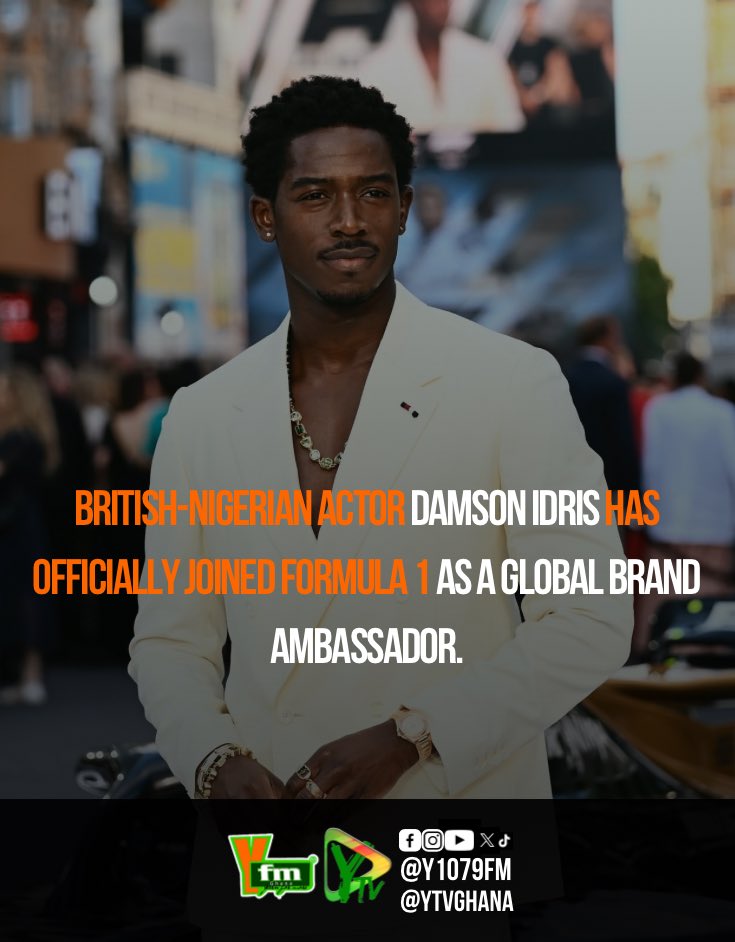 Y1079FM's tweet photo. Damson Idris @damsonidris is officially the global ambassador for Fomula1 .
#damsonidris #fomular1 #yfmghana #fyp https://t.co/DoU4fJACkD