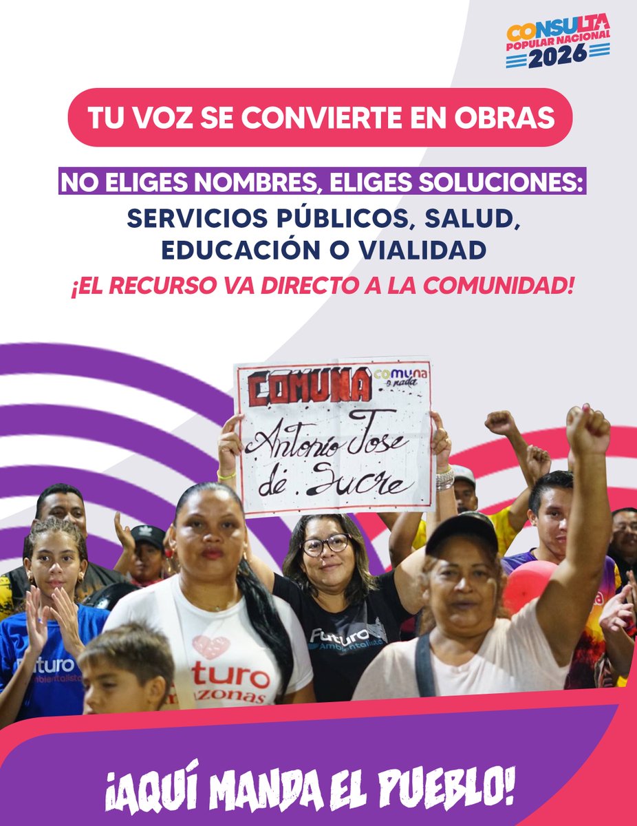 mincomunas_ve's tweet photo. Solo debes:

🔹 Ingresar al sitio web oficial del ministerio  https://t.co/oHC85MA26u
🔹 Ir a la sección de la Consulta Popular
🔹 Seleccionar tu estado
🔹 Buscar tu circuito comunal
 
Comparte esta información y fortalezcamos la participación en cada Circuito Comunal. https://t.co/dW4J9GCM9H