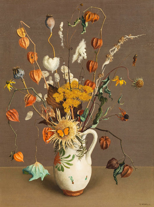 angelicaio81153's tweet image. Classic masters 

Autumn Bouquet with Butterfly , 1938 

Rudolf Wacker ( 1893 - 1939 ) Austrian master artist 
#artwork #oilpainting #still #life #Flowers #fineart #painting #gallery #museum
