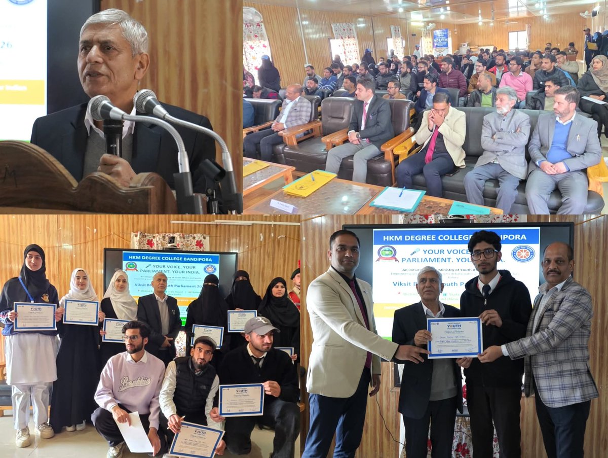 BandiporaFirst's tweet photo. District-Level Viksit Bharat Youth Parliament-2026 held at HKM GDC Bandipora

Read more at: https://t.co/eHDmUtt8E3 https://t.co/3be0tMGaiG