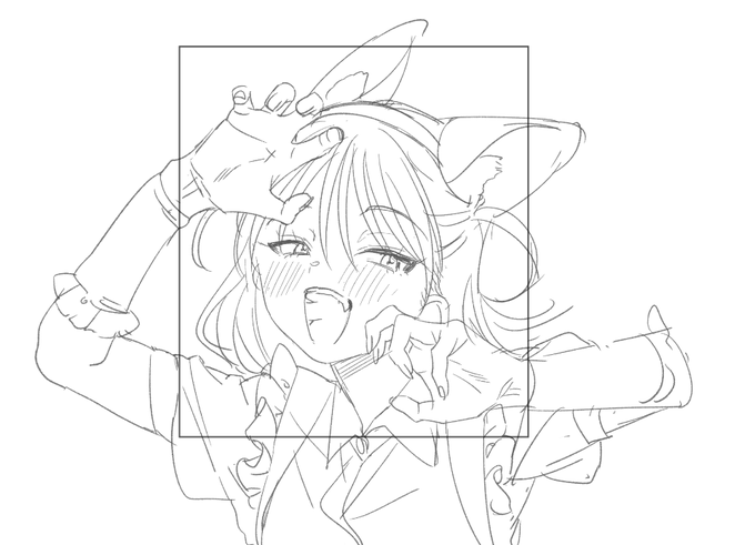 データ漁ってたらこの色紙のラフが出て来た〜!かわいい、もう一回描きたい(!? 