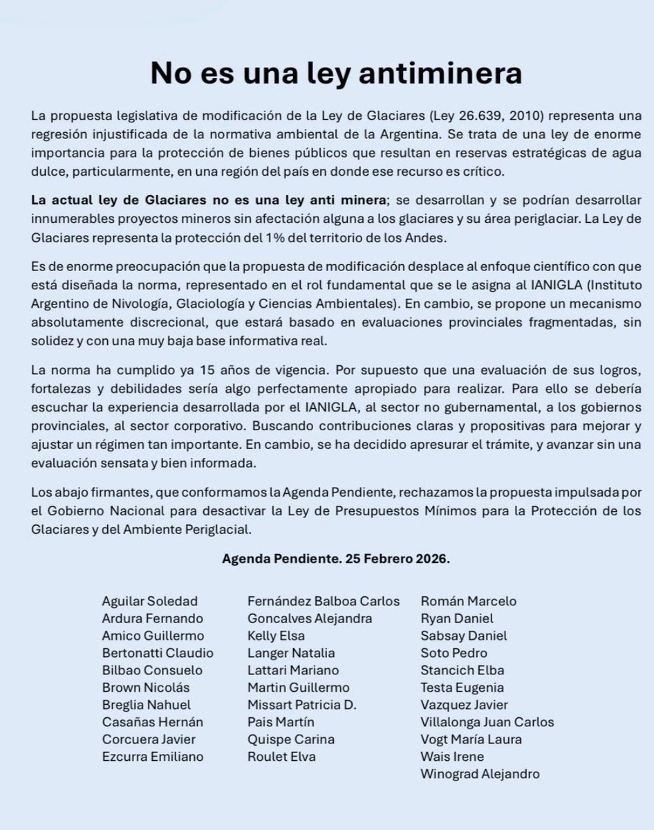 cssbayala's tweet photo. No sean inconcientes!!!! Tengan dignidad y sean responsables #LeyDeGlaciares #Argentina https://t.co/ElM5AApwWP