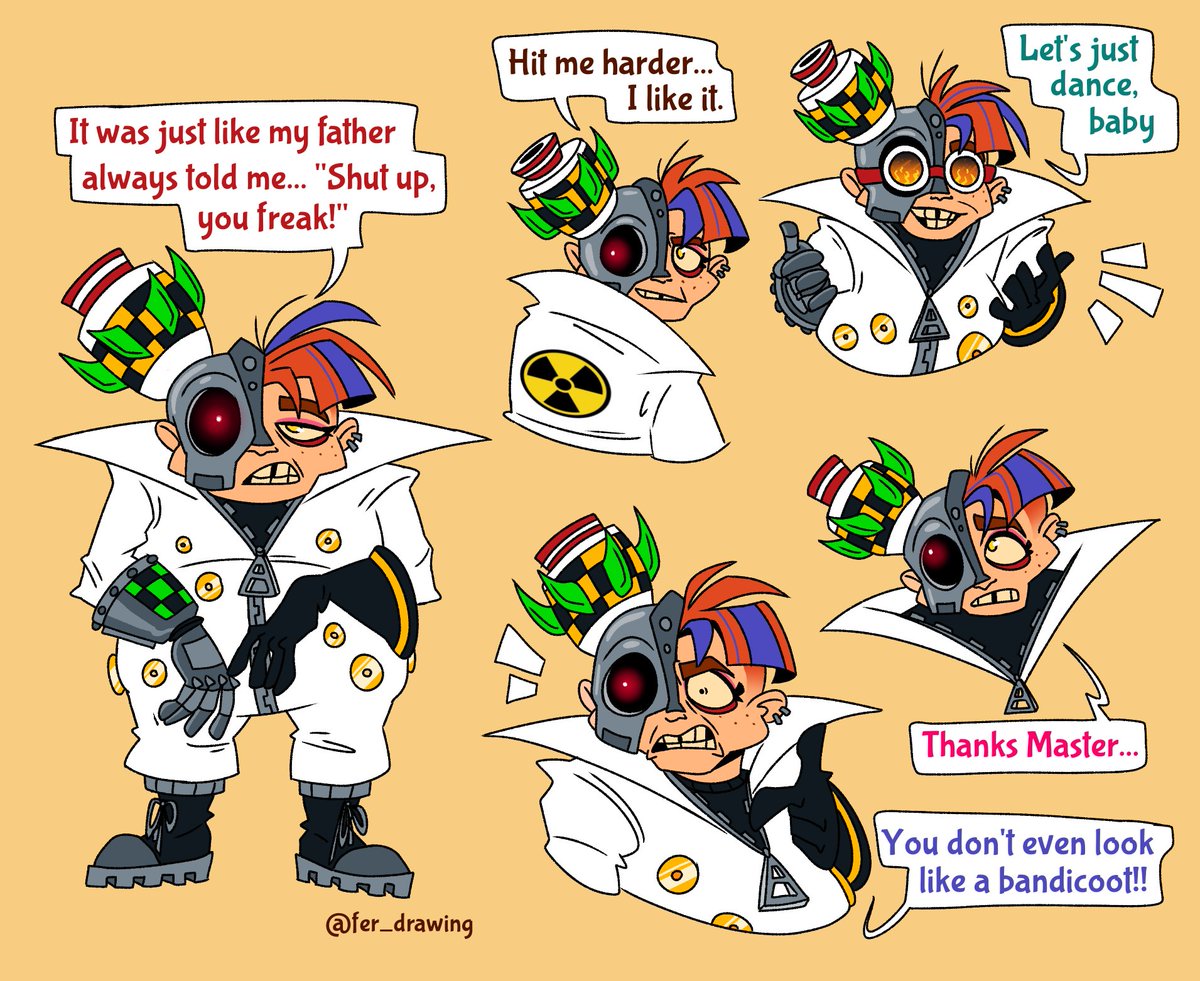 lua_sorvete's tweet photo. O maníaco desequilibrado assistente de Cortex. Antes um físico da indústria militar, hoje um ciborgue insano, sadomasoquista, depressivo e um pouco afeminado.
🩰☢️🚀🤘🏻
#CrashBandicoot #NGin #fanart #ArtistOnX https://t.co/ydlyY2fcZf