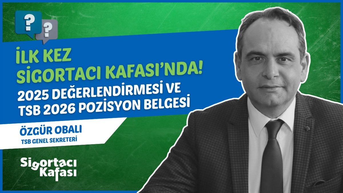Sigortacı Kafası’nda bu kez sektörün yol haritasını konuşuyoruz! 💬
 TSB Başkanı Uğur Gülen ve TSB Genel Sekreteri Özgür Obalı, sigorta sektörünün geleceğine yön veren TSB 2026 Pozisyon Belgesini Sigortacı Kafası’nda değerlendiriyor. 🎙️

#SigortacıKafası