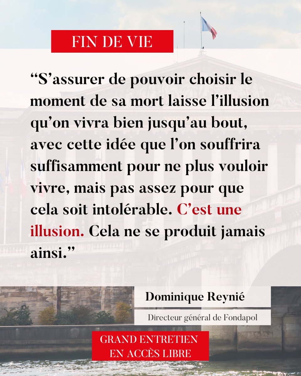🟥 Hier, les députés ont voté pour l'#euthanasie. 

💬 Pour s'informer sur les enjeux de cette proposition de loi, retrouvez gratuitement sur notre site l'interview de Dominique Reynié, professeur à Sciences Po et directeur général de @fondapol.

➡️ dioceseparis.fr/fin-de-vie-la-…