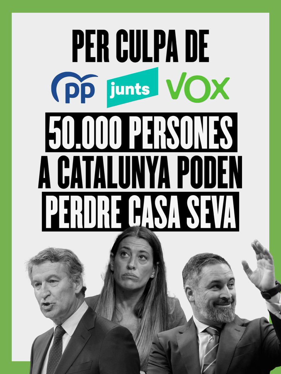 Qui necessita Desokupa, tenint a Junts, que amb un sol vot al Congrés ha deixat sense protecció milers de famílies i ha reactivat els desnonaments de cop.

Fer caure l’escut social és una decisió política amb conseqüències reals.