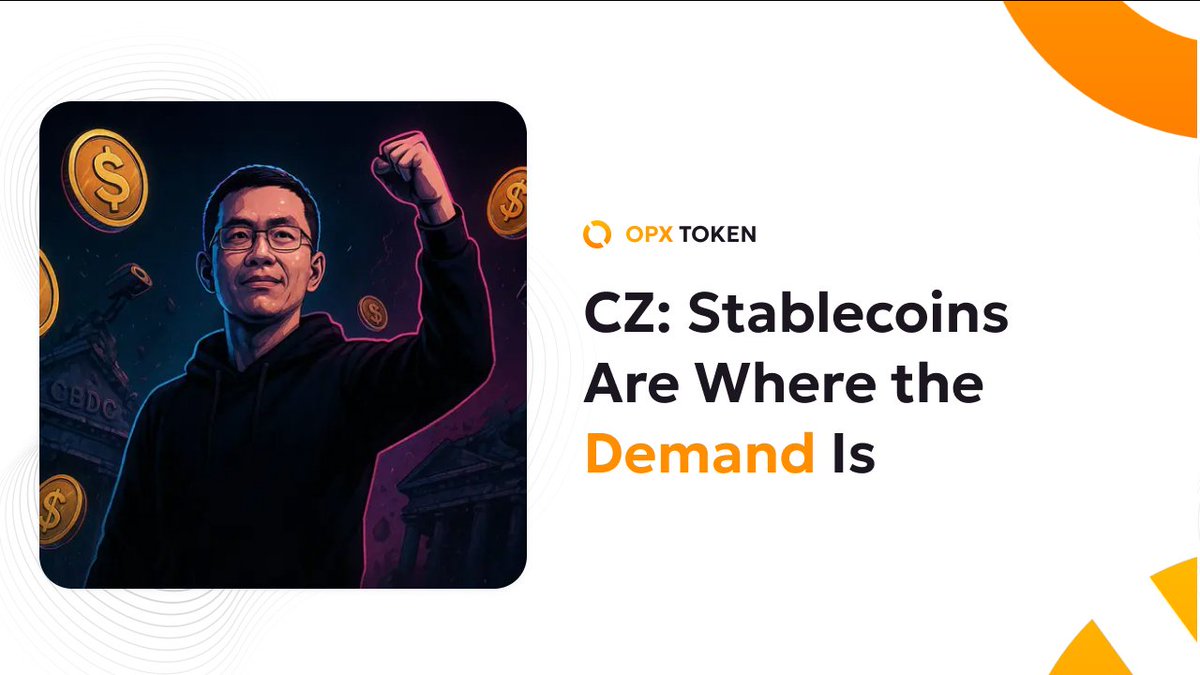 Binance founder CZ highlighted that major user demand today is shifting toward stablecoins — not just for trading, but for everyday crypto usage.

This confirms what many already see in practice:
stablecoins are becoming the backbone of crypto activity