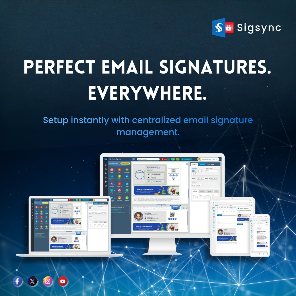 sigsync's tweet photo. Perfect email signatures. Everywhere. Centralized control. Consistent branding. Zero manual updates. 

👉 https://t.co/GeESZDiJVw 

#EmailSignature #Microsoft365 #BrandConsistency #SaaS #Sigsync https://t.co/C0MYHRwi3T