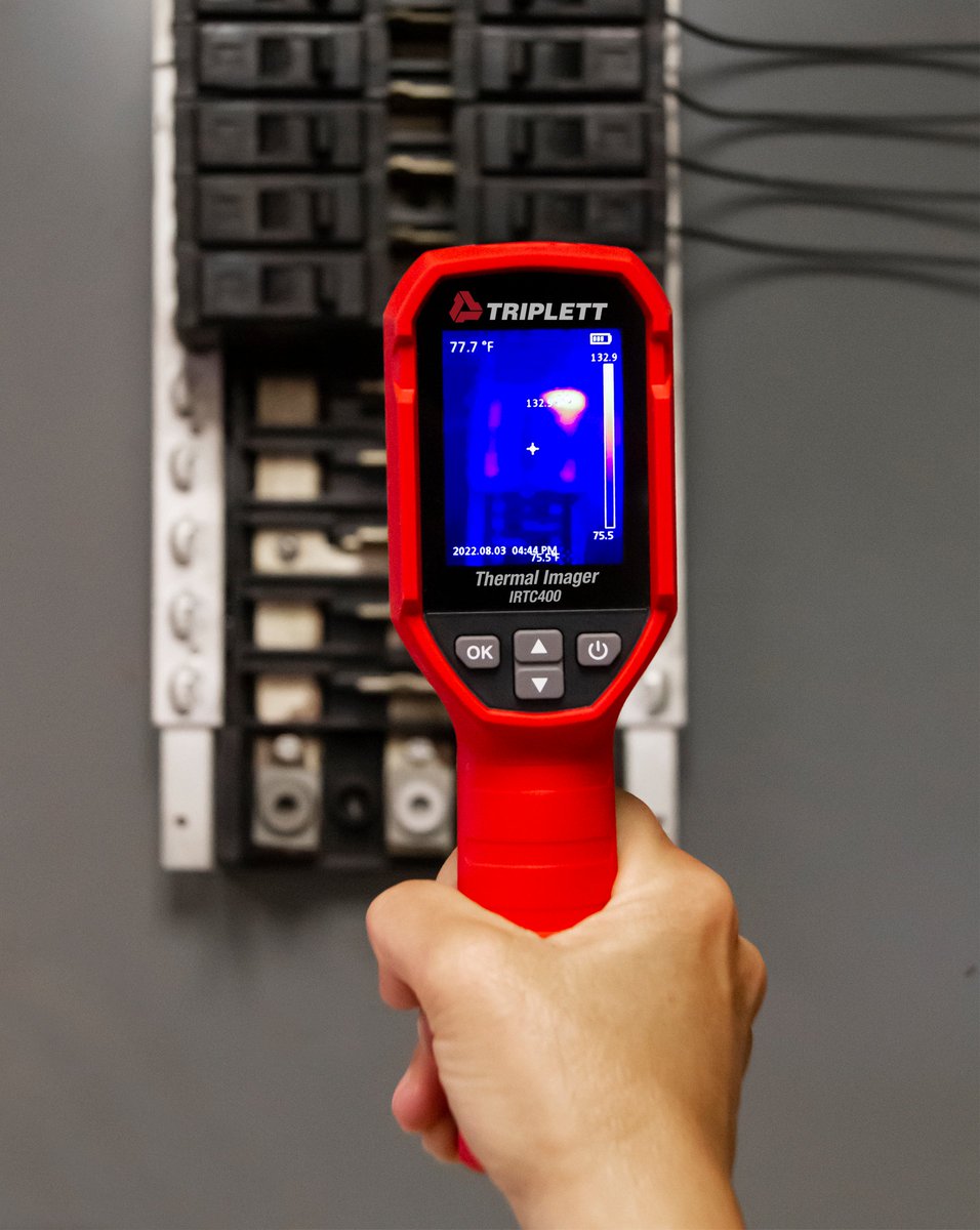 Triplett IRTC400 Thermal Imaging Camera finds hidden leaks and hot spots in electrical, HVAC &amp; mechanical systems. With a 120×90 thermal detector and ≤60mK sensitivity, it’s ideal for quick maintenance and troubleshooting. Learn More: bit.ly/3Sf4W5h