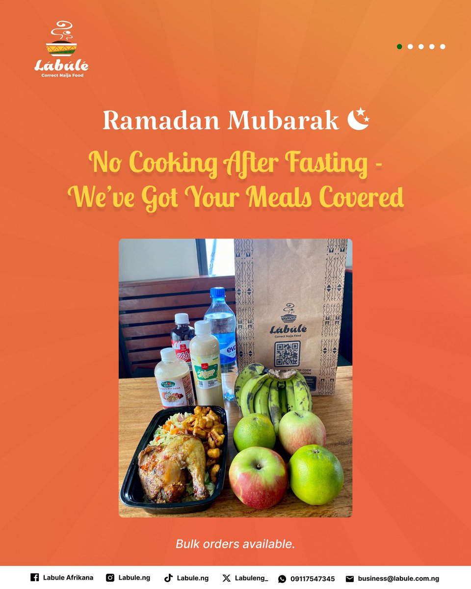 Labuleng_'s tweet photo. The smartest way to handle Ramadan meals? Systemize it.

₦80,000 for the week.

Send us a message now to subscribe. Alternatively, WhatsApp/Call: 0905 355 9532

#Ramadan #Labule #LabuleRestaurant #Iftar #Bulkfood https://t.co/saokCjguj9