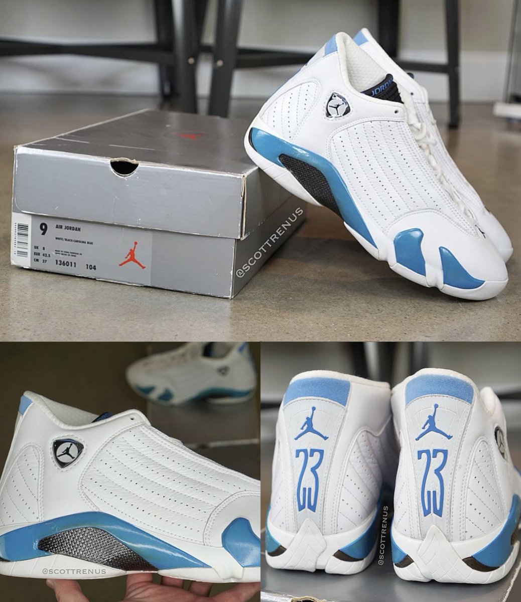 zSneakerHeadz's tweet photo. Would you like to see the “UNC” Air Jordan 14 return in 2027⁉️🥶

📸: scottrenus/IG https://t.co/NuhNf6lwOv