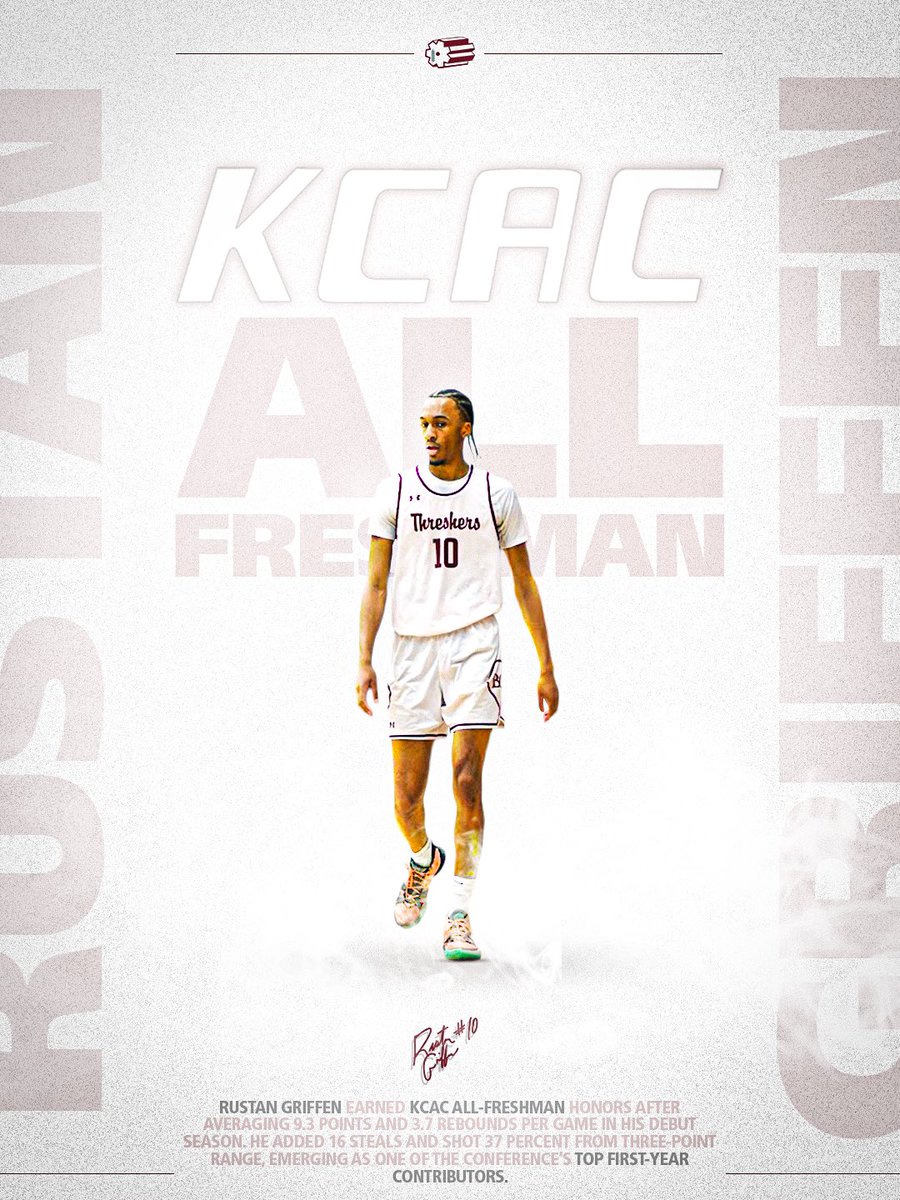 threshersmbb's tweet photo. KCAC All-Freshman, @rustangriffen1 💪🏼

#ThreshersMBB x #WithItOrOnIt https://t.co/wg22jiDTTi
