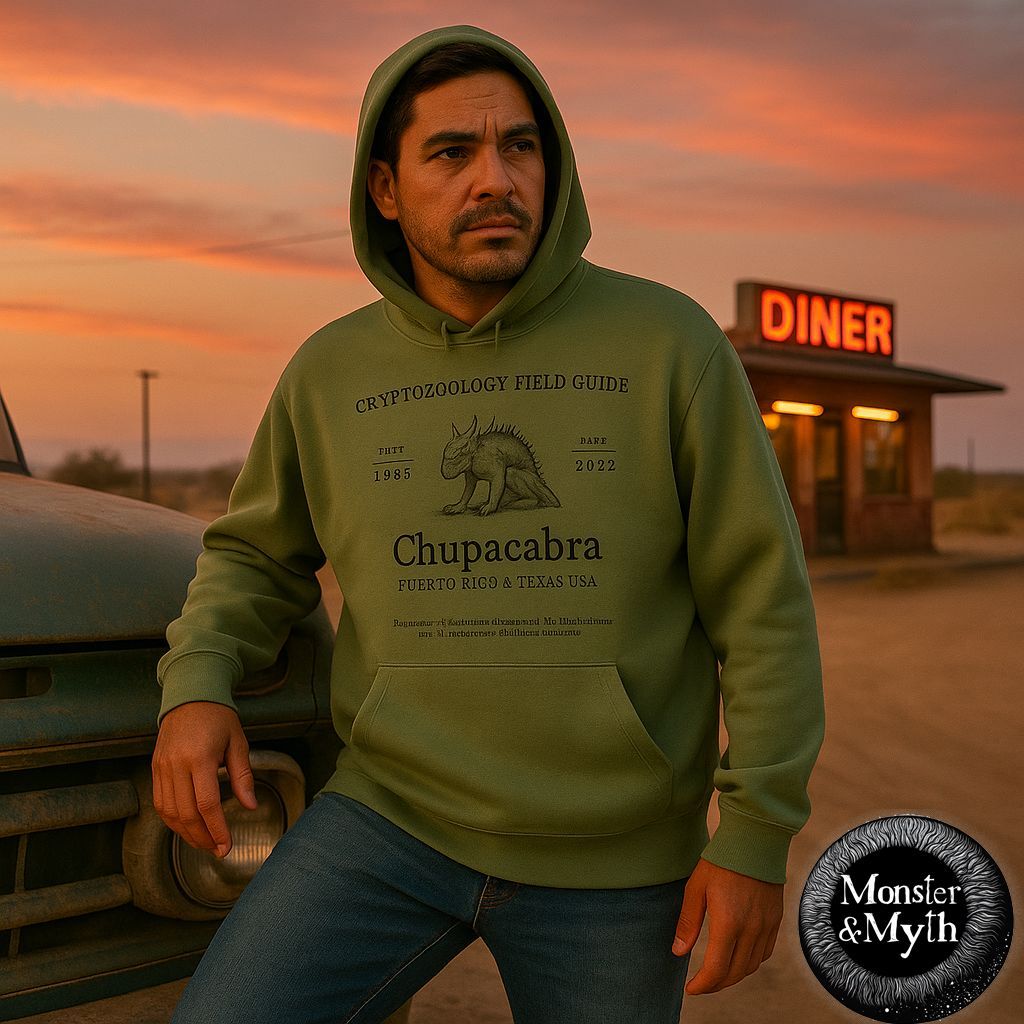 MonsterAndMyth's tweet photo. The Chupacabra Cryptozoology Field Guide hoodie is built for long highways, cold nights, and stories that never quite stay buried.
https://t.co/dJAA608VVe
#MonsterAndMyth #Chupacabra #CryptidStyle #Cryptozoology #DesertLore #HighStrangeness #WeirdAmerica #LegendaryLayers #FolkloreFashion #NightRoads #MythOnTheMove
