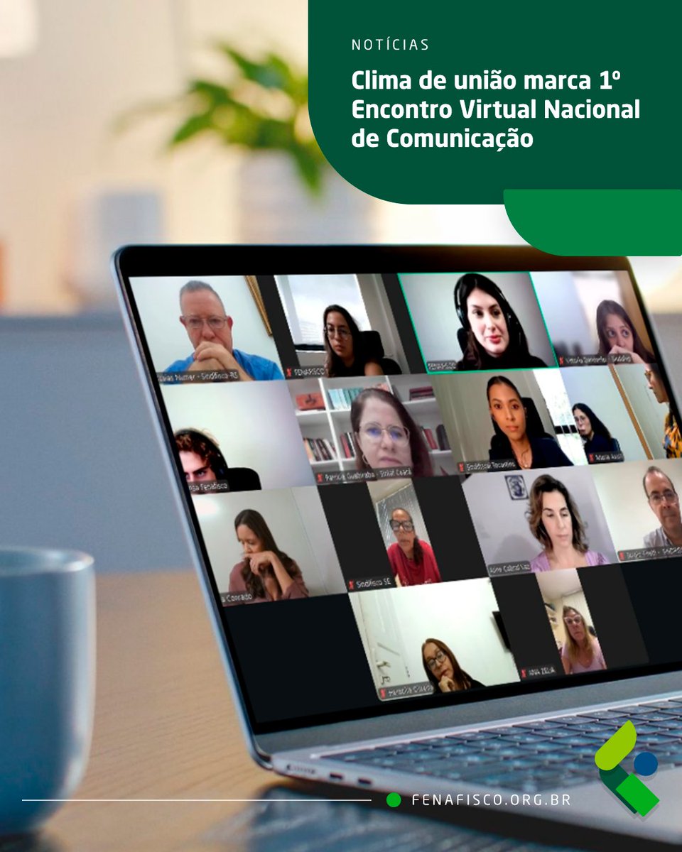 A Fenafisco realizou o 1º Encontro Virtual Nacional de Comunicação, reunindo sindicatos filiados para fortalecer estratégias, alinhar diretrizes e compartilhar boas práticas. A iniciativa integra o planejamento estratégico da Federação. Saiba mais: tinyurl.com/ep7t3hvs