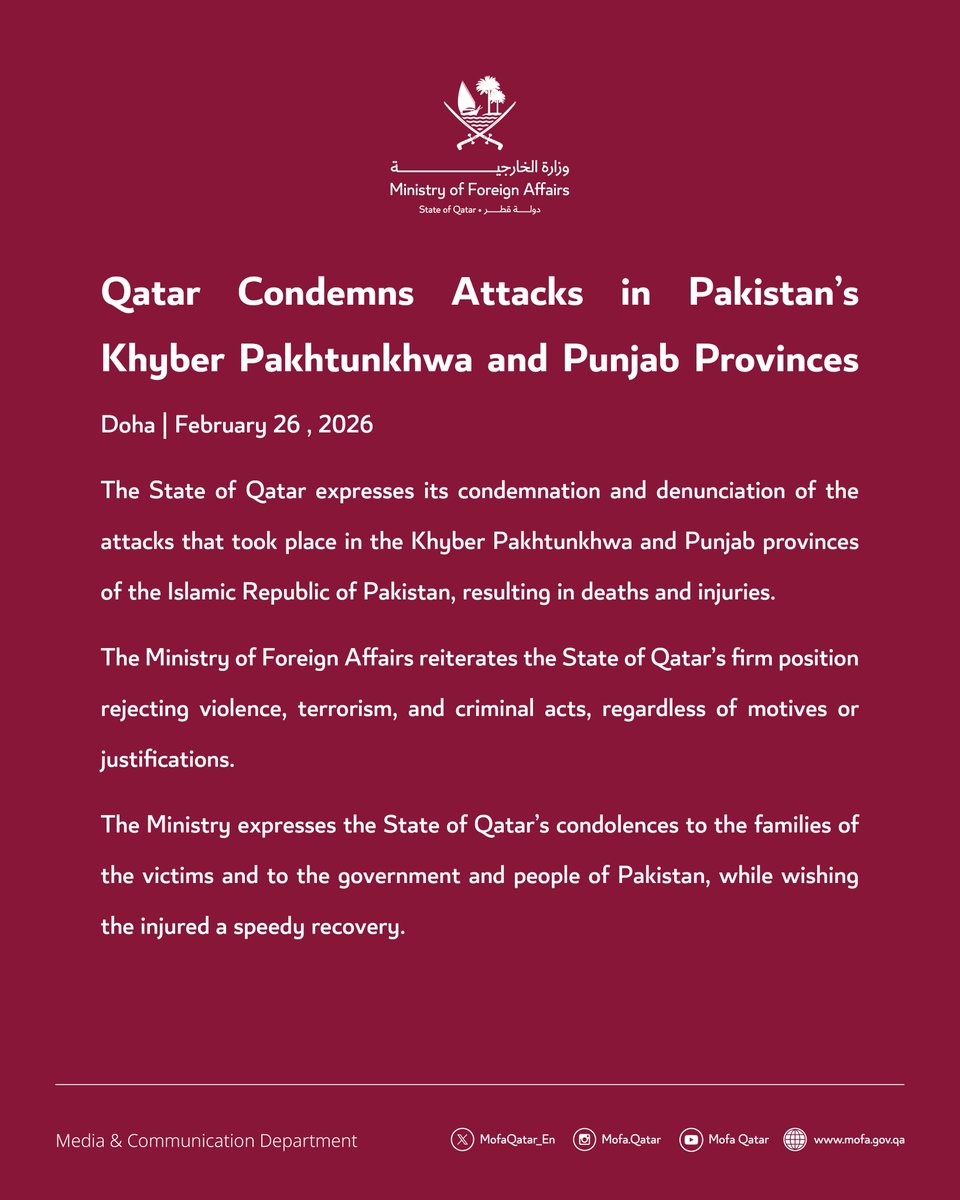 Ministry of Foreign Affairs - Qatar tweet media