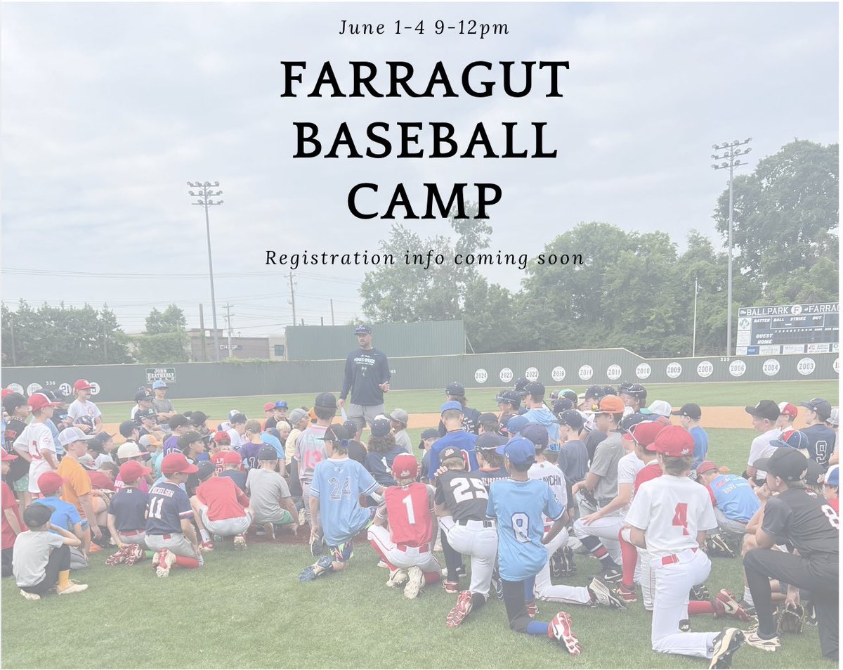 AdmiralGameday's tweet photo. Mark your calendars ⚾️
Farragut Baseball Camp — June 1–4
Registration info coming soon. https://t.co/l8zy7ROSPU