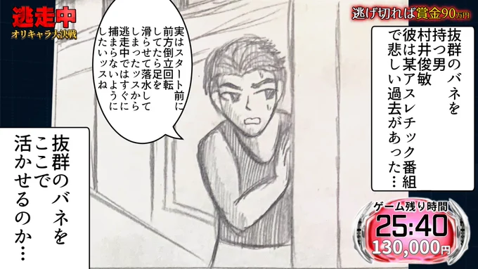 逃走中オリキャラ大決戦
その8-1
今回からイラストは手描きになりました!
クオリティが大幅に下がったって?
いいえ、むしろ上がっているのだ!
#逃走中
#逃走中オリキャラ大決戦 