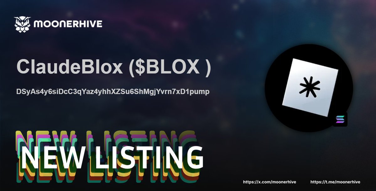 🚀 New Token Alert on MoonerHive! 🚀

ClaudeBlox ( $BLOX  )

DSyAs4y6siDcC3qYaz4yhhXZSu6ShMgjYvrn7xD1pump

Explore now and join the community! 🌕
🌟 #Crypto #memecoins #Memes #NewToken #MoonerHive 

Explore more: moonerhive.com/token/DSyAs4y6…