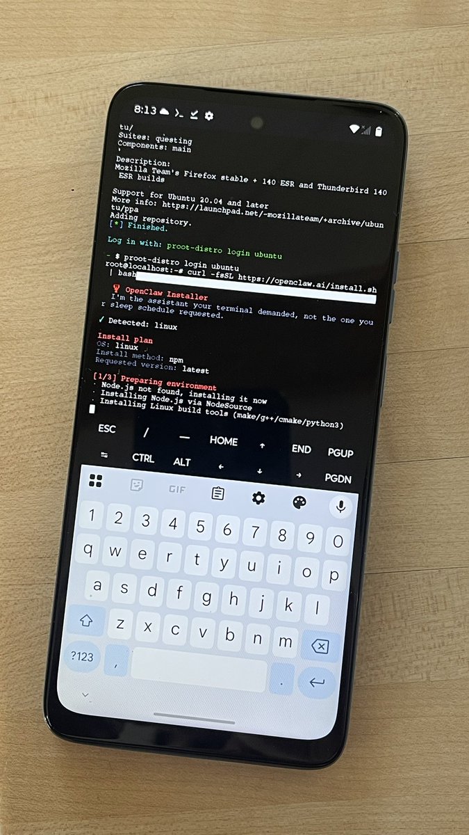 🦞 openclaw running on my phone