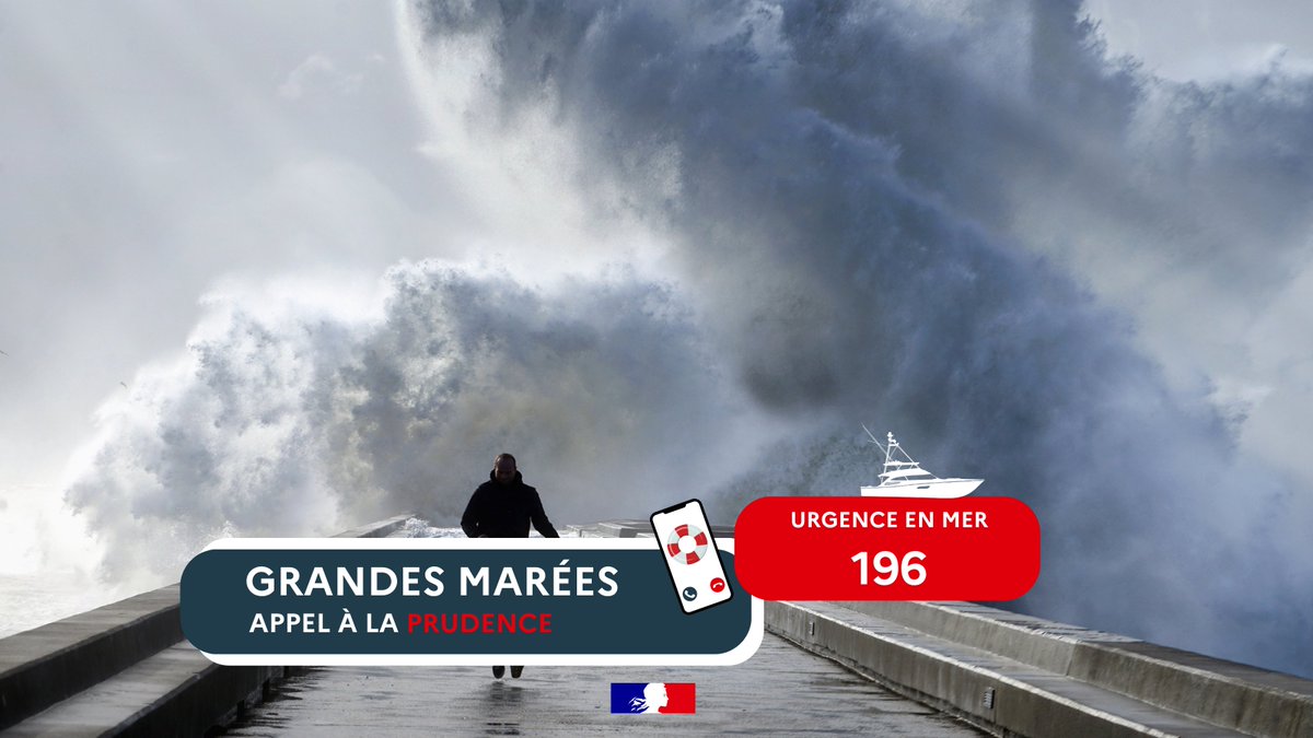 Image de Préfet de la Charente-Maritime : #GrandesMarées | Alerte Grandes Marées – Appel à la #prudence‼️ ⚠️

🌊 Du mardi 3 mars au vendredi 6