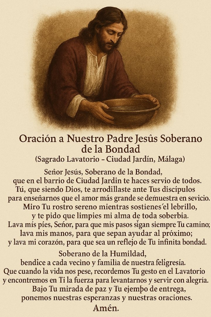 Gpsoberano_'s tweet photo. Oraciones dedicadas para nuestras advocaciones 
Como protección para nuestro vecino
#CofradíasMLG #ciudadjardinmalaga
#semanasantamalaga https://t.co/DuFXWARd2I