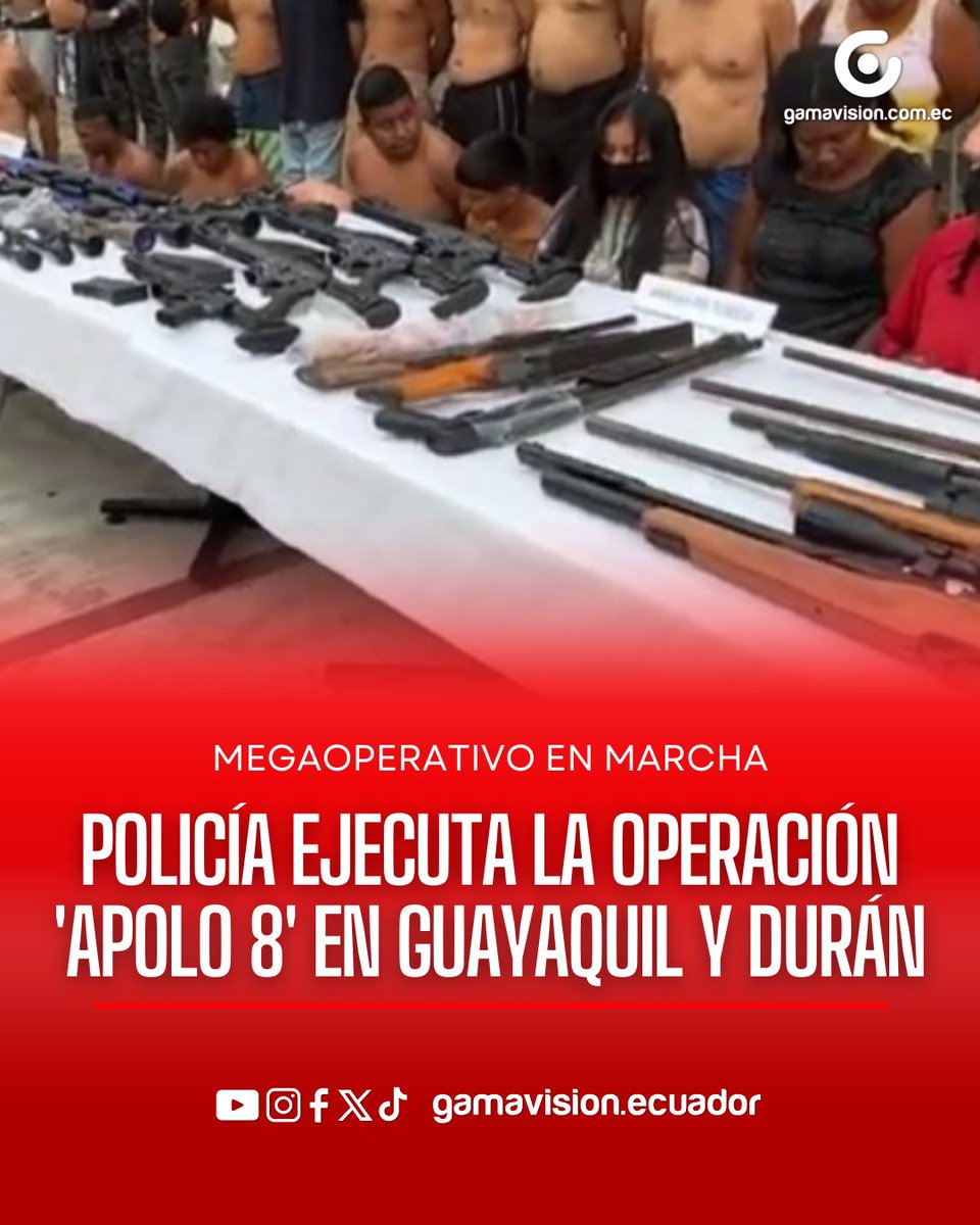 GamaNoticiasEc's tweet photo. #Guayas | Desde la madrugada de hoy, la Policía Nacional ejecuta el denominado Operativo #Apolo8, desplegando equipos tácticos en los distritos de Durán, Sur, Esteros y Portete.
Esta intervención territorial, enmarcada en la Estrategia Operacional 3D, tiene como objetivo principal debilitar, desorganizar y desarticular a las estructuras criminales que operan en estos sectores estratégicos de Guayaquil.
Las autoridades confirmaron que los allanamientos y el fortalecimiento del control en el espacio público continúan en desarrollo para neutralizar el accionar delictivo.