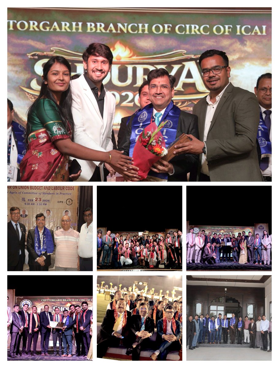 CAVijayAgrawal's tweet photo. #CIRC Annual Function – “#Shaurya”
#ICAI #Chittorgarh_Branch
आज #चित्तौड़गढ़ शाखा द्वारा आयोजित CIRC #Annual_Function “Shaurya” में सहभागिता का सौभाग्य प्राप्त हुआ। 🌟
कार्यक्रम वास्तव में Super Duper रहा https://t.co/tHE3RnrWTl