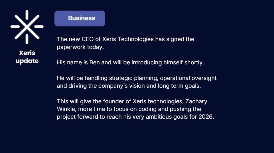 Awesome update concerning the $Xeris CEO position that has been filled.

Follow us for daily news and updates!