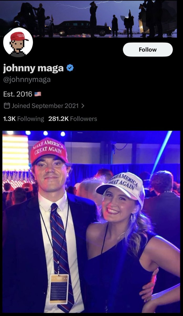 LucasSa56947288's tweet image. WAIT! The @johnnymaga account is being run by a White House staffer named Garrett Wade?