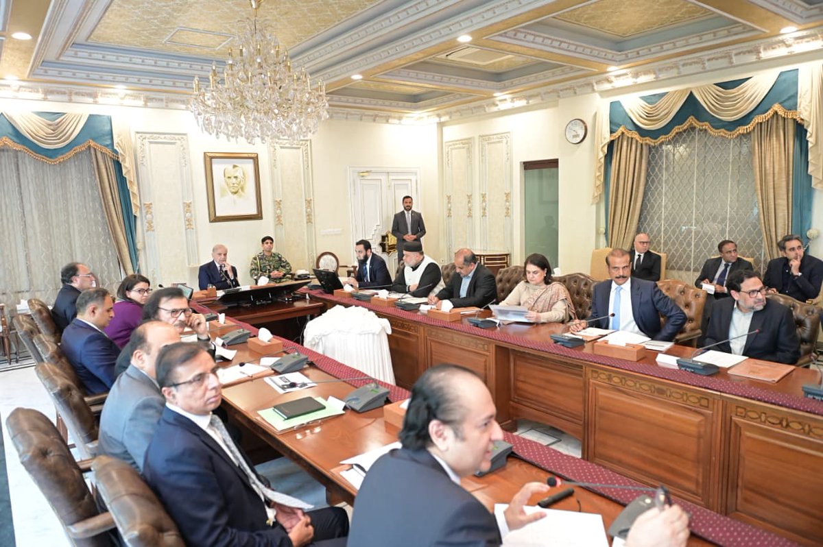 Islamabad: Prime Minister Muhammad Shehbaz Sharif chairs a review meeting on imp...