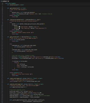 0x_Discover's tweet photo. His bot crashed at 3 AM.

He woke up, patched it… but forgot to make the repo private.

For 6 hours it was public.

By morning — 34 forks.

One fork traced the wallet on Polymarket.

BoneReader.
$330K profit.
10,635 predictions.
All 5-minute markets.

The logic isn’t directional.
When YES + NO briefly price below $1,
the bot buys both sides and locks the spread.
No bias.
No opinions.
Just structural math.
Example:

$251 at 4.6¢ → $5,516 payout.
2,093% return.

Profile:
 https://t.co/e3dbZ4x2jT
Copytrade →
 https://t.co/GNQBeFgIre

He locked the repo again.
Too late.
Forks are already circulating.
22K watching the wallet.
$43K sitting in active positions.

In short-term markets,
code spreads faster than edge.