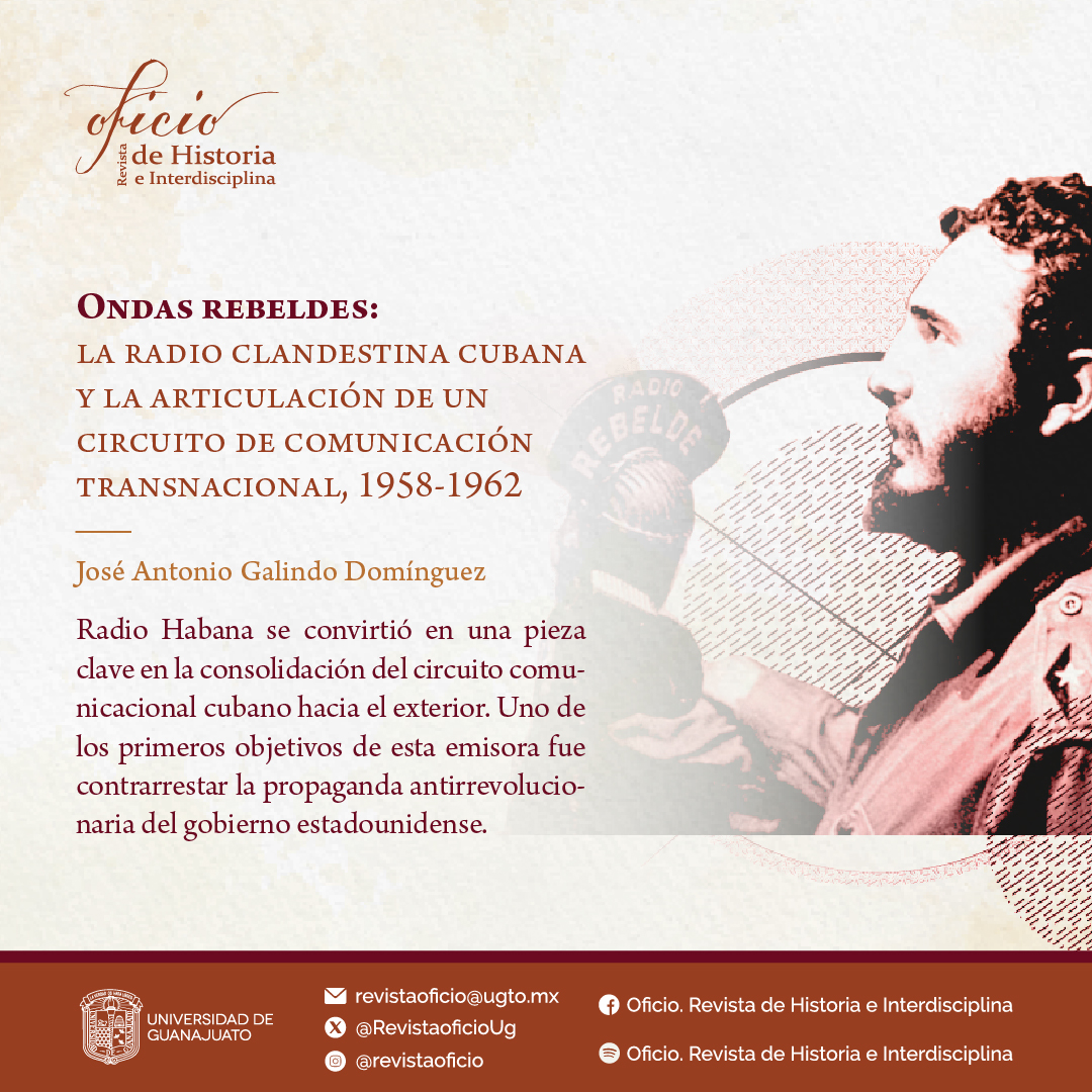 José Antonio Galindo Domínguez
El Colegio de México, México
orcid.org/0000-0001-8093…

👉DOI: doi.org/10.15174/orhi.…:

#RevoluciónCubana #RadioRebelde #HistoriaDeLaComunicación #GuerraFría #HistoriaTransnacional #MediosYPolítica #HistoriaLatinoamericana