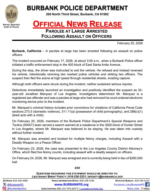 Burbank Police tweet media