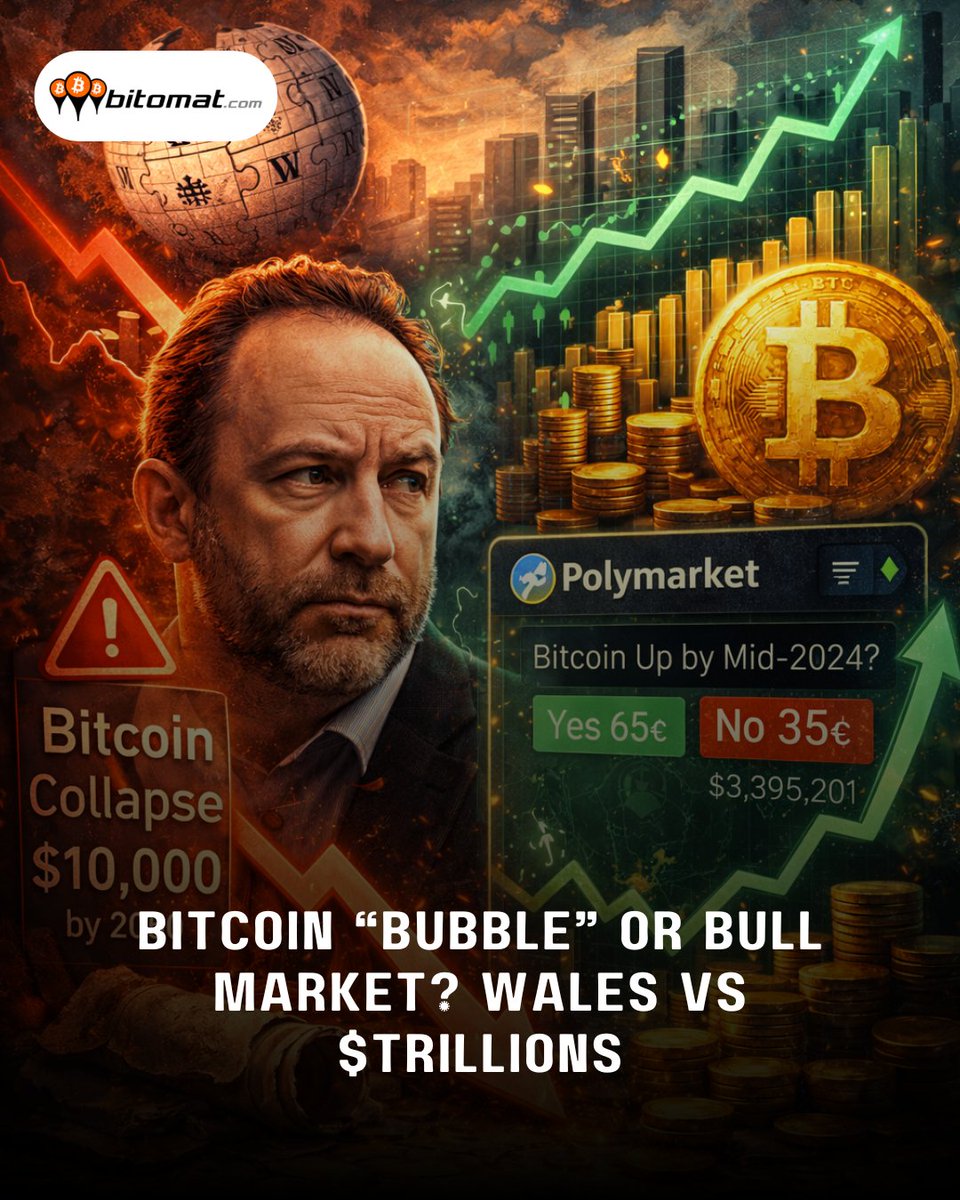 bitomat_cy's tweet photo. Wikipedia founder Jimmy Wales says Bitcoin will collapse to $10,000 by 2050, calling it a failed currency with no real purpose.

Markets strongly disagree. Prediction market data shows ~66% odds of continued upside.

#Bitcoin #BTC #CryptoNews #CryptoMarket #OnChain https://t.co/pzH6ovFdjX