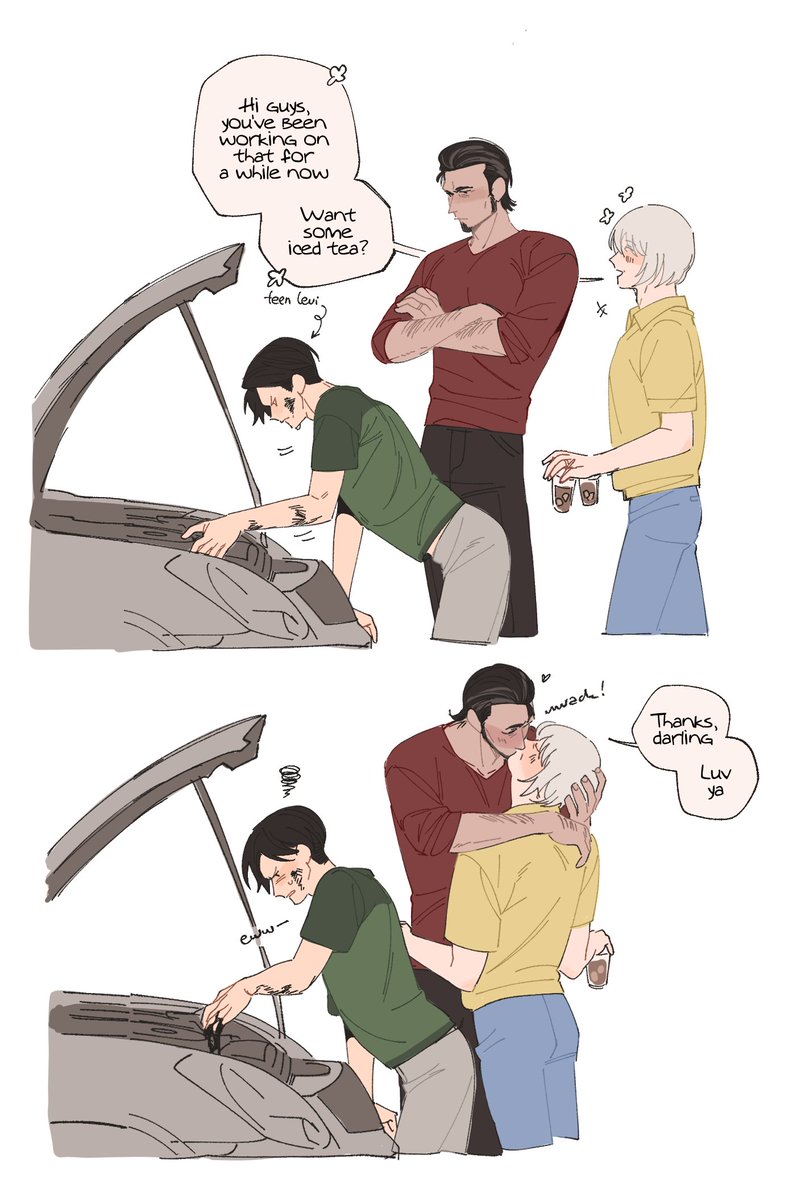 ModernAU Levi and Kenny 
#eruri #エルリ + #kenuri