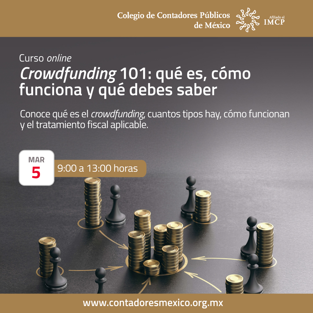 colegiocpmexico's tweet image. Conoce cómo funcionan las plataformas de #crowdfunding, cómo están reguladas, qué tipo de #productos manejan y cuáles son los principales aspectos #fiscales a considerar.🪙

Inscríbete ya: ow.ly/Qhww50XQnnm