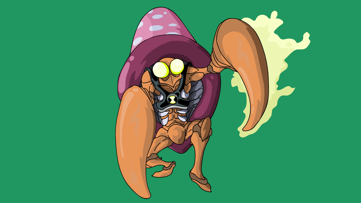 Obriiigada's tweet photo. 07 - Ermite, the #parasect #alien     

To celebrate the new #ben10dynamite comic, I'm sharing some old drawings i made in 2022, about how it would be if #pokemon were in #ben10 #omnitrix. https://t.co/6M4KRGSM1j