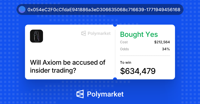 tododecripto's tweet photo. 🚨 INSIDER TRADING NIVEL DIOS

ZachXBT expuso a un empleado de Axiom por insider trading.

PLOT TWIST: El tipo SABÍA que lo iban a exponer... y apostó en Polymarket sobre su propia exposición.

Ganó $421K 💀

Insider trading sobre el insider trading.  🧵👇🏻 https://t.co/qOVIkzVf3Z