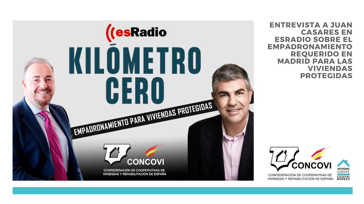 🗣️ En #CONCOVI compartimos la entrevista radiofónica a nuestro presidente, <a href="/CasaresCollado/">Juan Casares Collado</a>, en la que analiza los recientes cambios anunciados por la <a href="/ComunidadMadrid/">Comunidad de Madrid</a> sobre el acceso a la #viviendaprotegida
👇
f.mtr.cool/cnkcdqdeim
