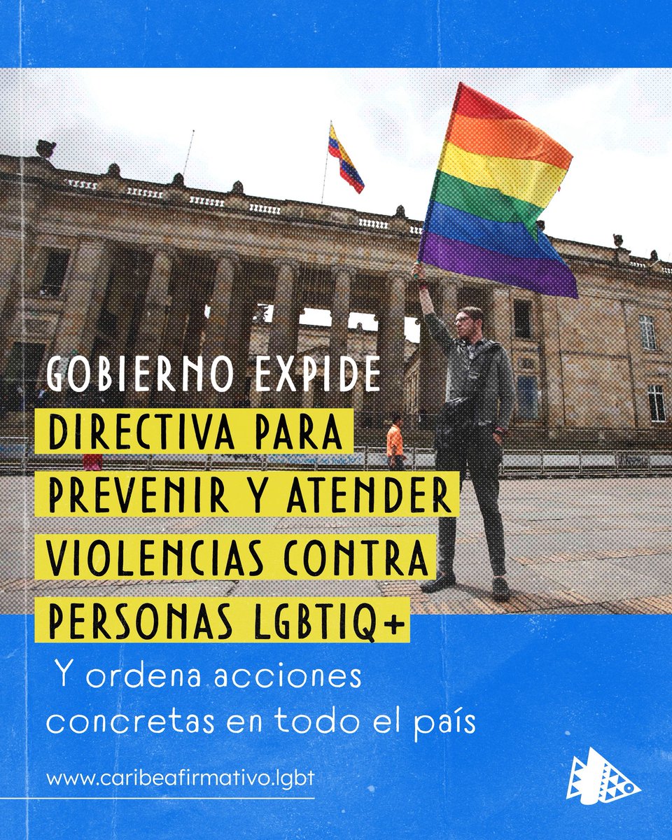 Caribeafirmativ's tweet photo. 🇨🇴🏳️‍🌈@petrogustavo firmó la Directiva No. 02 del 19 de febrero de 2026, en la cual ordena a las entidades del orden nacional adoptar medidas para prevenir y atender de manera integral las violencias y actos de discriminación contra la población LGBTIQ+ en Colombia..
Te contamos🧵 https://t.co/8Zy0usURLx