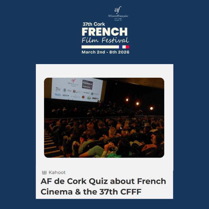 afcork's tweet image. Congratulations to Fred and Nina who won #tickets for the CFFF closing film &amp;amp; #goodies, at our quiz about cinema this week!

Many thanks to our partners Seeds bakery, The Good Food Shop, &amp;amp; the French Embassy.

Try our #quiz (questions in English):
kahoot.it/challenge/0649…