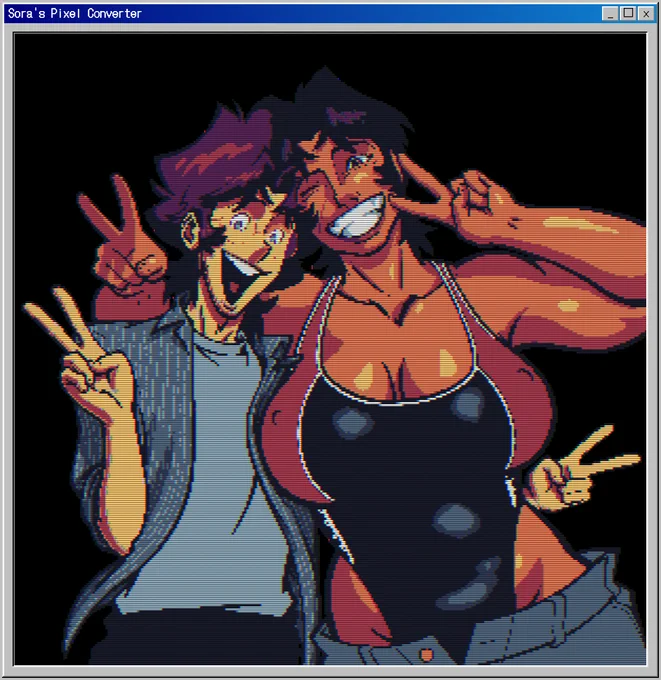 playing with that pixel art converter... so much fun its got me thinking about making a dandy pc98 game