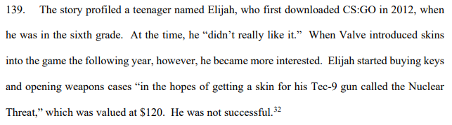 Dogetastic69's tweet photo. I love this part in the lawsuit where they refer to someone "buying keys" to try to open a Tec-9 Nuclear Threat ☢️, a skin that has never been in a case that requires keys to open 💀 https://t.co/GOd0Tohvby