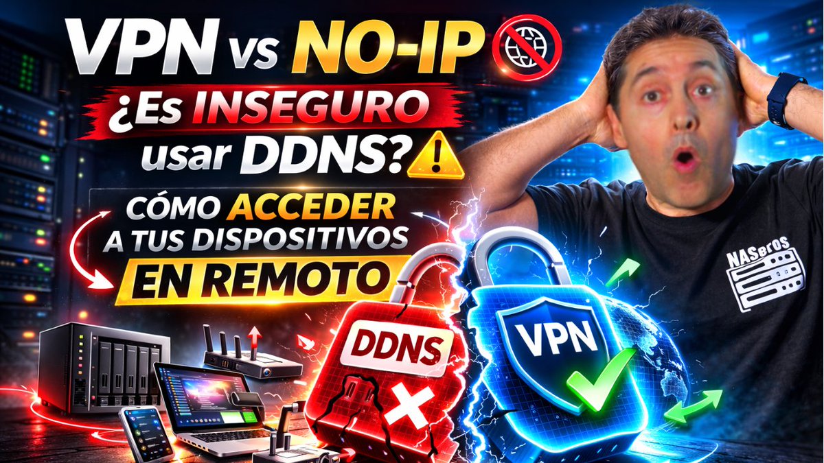 NASeros_com's tweet photo. ¿Es inseguro usar un DDNS como NO-IP?
¿Es mejor una VPN?
¿Hay que abrir puertos?
➡️ https://t.co/rh1gEXvHn8
✔ Diferencia real entre VPN y DDNS
✔ Cómo acceder a tu red como si estuvieras en casa
✔ Buenas prácticas de seguridad
✔ Qué NO deberías hacer
#VPN #DDNS #NoIP #AccesoRemoto #WireGuard #Redes #SeguridadInformatica #Networking