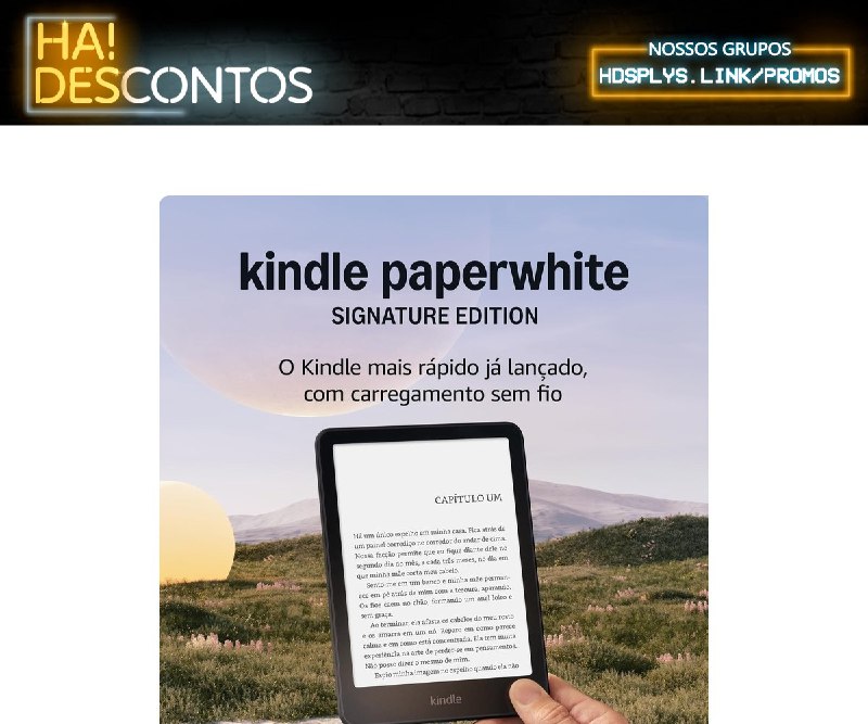 Kindle Paperwhite Signature Edition 32 GB (Geração mais recente) - O Kindle mais rápido já lançado, com luz frontal autoadaptável, carregamento sem fio e bateria que dura semanas - Cor Preta Metálica

💸 R$ 959,00 em até 10x sem juros
🚚 Frete Grátis
🔗 amzn.to/46uAJWP