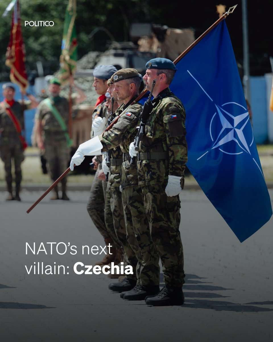 POLITICOEurope's tweet photo. Last year, NATO agreed to ramp up defense spending to five percent of GDP by 2035 — with 3.5 percent earmarked for hard military spending.

But Czechia is heading in the opposite direction.

🔗 https://t.co/bkKmMe1xLA https://t.co/oKlh2EERzS