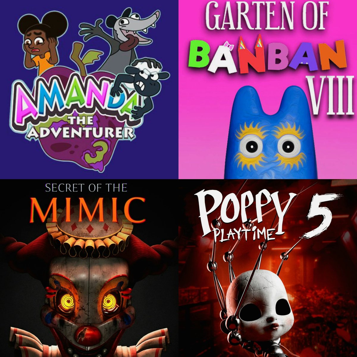 🏆 Rank these recently released Mascot Horror Games from Best to Worst.