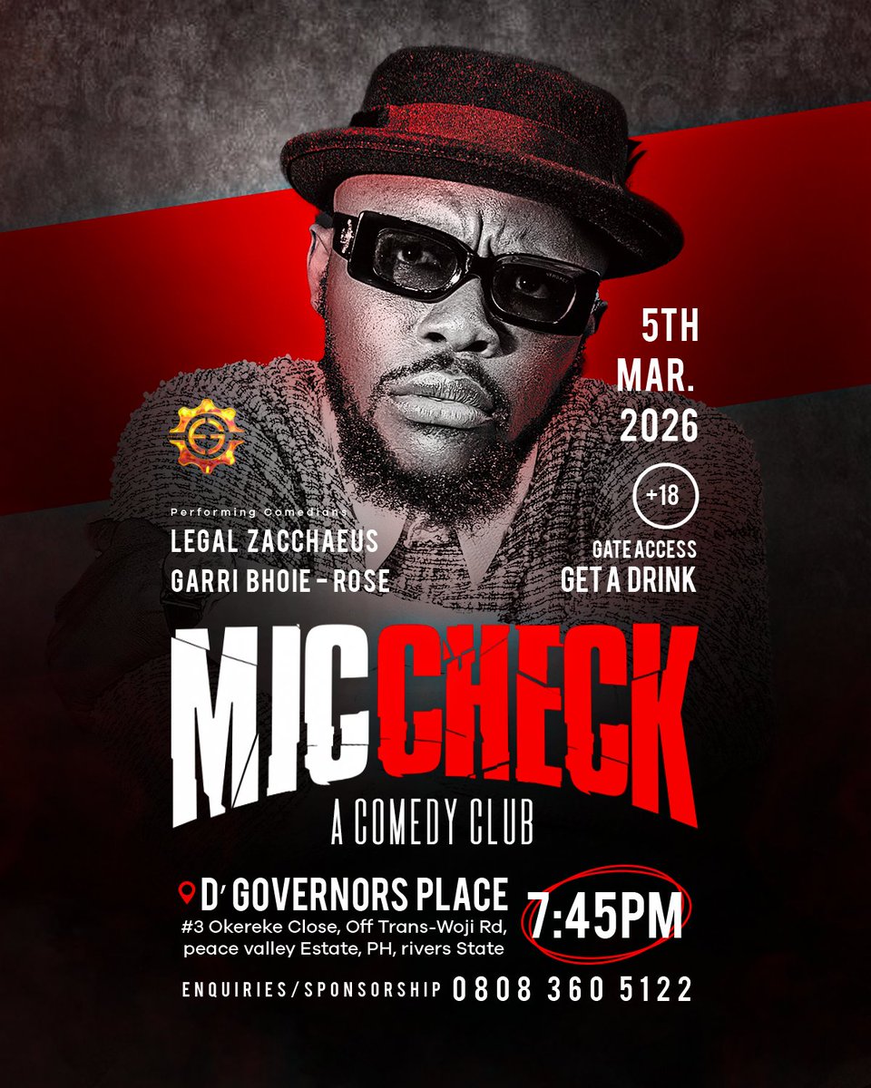 GSNComedian's tweet image. Good evening Brethren,

Next Thursday we begin Hostilities officially….
Time is 7:45pm

N/B: it’s a Recording, Come Early ☺️
#MicCheck ✌️