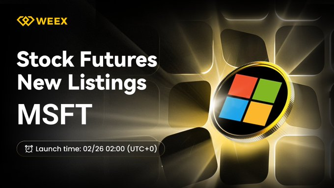 Nuovo avviso di quotazione su #WEEX🔔
Siamo lieti di annunciare la quotazione dei futures $MSFT su WEEX!  

🔹Registrati subito qui: support.weex.com/it/register?vi…

🔹Maggiori dettagli: weexsupport.zendesk.com/hc/en-us/artic…

#WEEXListing