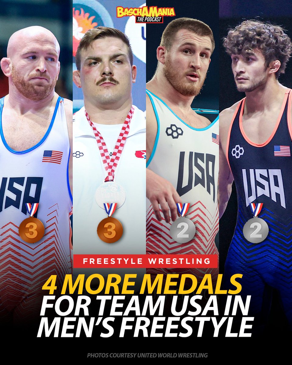 JustinJBasch's tweet photo. 🇺🇸 Men's Freestyle wrapped up at the Ranking Series today with Team USA securing 4 more medals.

🥈Mason Parris and Dean Hamiti secured Silver.
🥉Kyle Snyder and Wyatt Hendrickson won Bronze.

Women's action also kicked off with Erin Golston winning bronze at WFS 50 kg. https://t.co/KXGoOMs0Rr